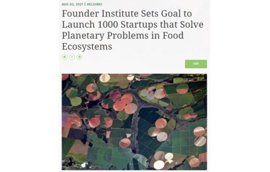 Founder Institute Global Food Vertical 